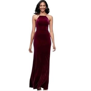 Luxurious Velvet Maxi Dress in Deep Burgundy